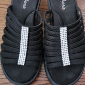 BLOWOUT SALE....Skechers black wedge sandal